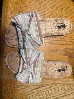Fluton Pastel Multi Knot Slide Sandals